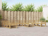 Outdoor Sofa Set 11 pcs White Solid Acacia Wood 3388318