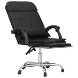 Massage Reclining Office Chair Black Faux Leather 349813