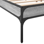 ZNTS Bed Frame Grey Sonoma 180x200 cm Super King Engineered Wood and Metal 845004