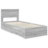 Bed Frame with Drawer Grey Sonoma 90 x 190 cm Engineered Wood 3410954