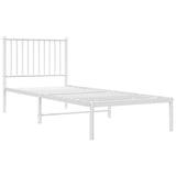 Metal Bed Frame without Mattress with Headboard White 80x200cm 350922