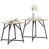 ZNTS Side Table 2 pcs Sonoma Oak Engineered Wood and Metal 869727