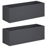 Garden Planter 2 pcs Anthracite 60 x 20 x 20 cm 8005153