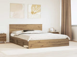 Bed Frame Artisian Oak 150 x 200 cm Solid Pine Wood 3411000