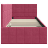 Corner Bed Frame with Headboard Wine Red 80 cm x 200 cm Velvet 42016372