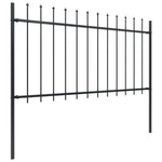 ZNTS Garden Fence with Spear Top Steel 17x1 m Black 277620