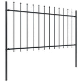 ZNTS Garden Fence with Spear Top Steel 15.3x1 m Black 277619