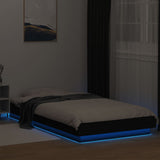 Bed Frame with LED Lights without Mattress Black 75x190cm 3281155