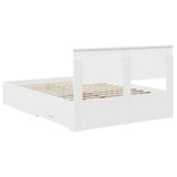 Bed Frame with Headboard White 140 x 190 cm Engineered Wood 3410895