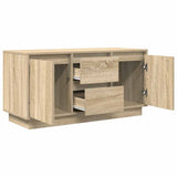 TV Cabinet with LED Lights Sonoma Oak 100x41x50 cm 861411