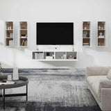 6 Piece TV Cabinet Set White Engineered Wood 3114342