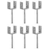 Fence Anchors 6 pcs Silver 10x6x30 cm Galvanised Steel 145318
