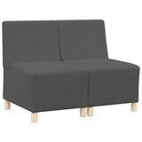 Modular Sofa Unit Armless 2 pcs Dark Grey 55 x 74 x 82 cm 3399777