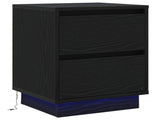 Bedside Cabinet Black Oak 39 x 34.5 x 50 cm Engineered wood 869612