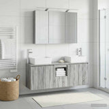 Bathroom Cabinet Set 4 pcs Grey Sonoma Engineered Wood 3406420