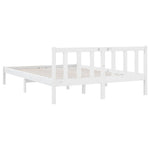 810093 Bed Frame without Mattress White Solid Wood 160x200 cm