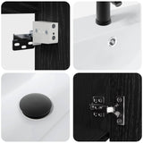 Bathroom Vanity Unit with Tap Black Oak 42 x 40 x 74.5 cm 889530