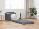 Folding Sofa Bed Dark Grey 74 x 77 x 81 cm Velvet 42030487