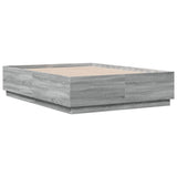 Bed Frame with LED without Mattress Grey Sonoma 135x190 cm Double 3209651
