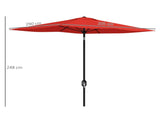 2 x 3 Garden Parasol Umbrella, Rectangular Outdoor Market Umbrella Sun Shade with Crank & Push T3398P318808