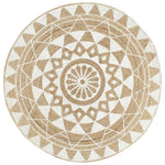 ZNTS Handmade Rug Jute with White Print 150 cm 133697