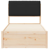 Bed Frame with Upholstered Headboard Black 90 x 200 cm 877586