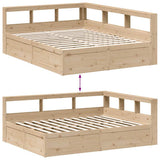 Bookcase Bed without Mattress 140x200cm Solid Wood Pine 3324460