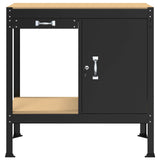 Workbench Black 90 x 49 x 91 cm Engineered Wood and Metal 42020134