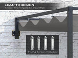 3 x 4m Lean To Steel Pergola, with Moving Fabric Canopy - Dark Grey T3398P317620