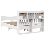 ZNTS Bed Frame without Mattress White 150x200 cm King Size Solid Wood Pine 3323375
