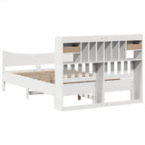 ZNTS Bed Frame without Mattress White 150x200 cm King Size Solid Wood Pine 3323375