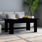 ZNTS Coffee Table Black 100x60x42 cm Engineered Wood 801180