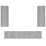 ZNTS 4 Piece TV Cabinet Set Grey Sonoma Engineered Wood 3114204