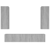 ZNTS 4 Piece TV Cabinet Set Grey Sonoma Engineered Wood 3114204