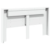 Headboard Cabinet with LED White 180 x 16.5 x 103.5 cm 8006544