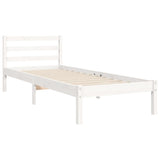Bed Frame without Mattress White 90x200 cm Solid Wood 3195272