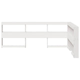 Bookcase Headboard L-Shaped White 120 cm Solid Wood Pine 859269