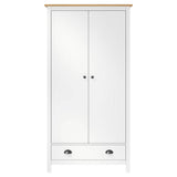 2-Door Wardrobe Hill White 89x50x170 cm Solid Pine Wood 288950