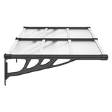 Door Canopy Black and Transparent 152,5x90 cm Polycarbonate 153684
