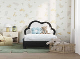 Toddler Bed Frame with Headboard Black 70 x 140 cm PU 42011172