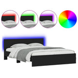 Bed Frame with LED without Mattress Black 150x200 cm King Size 3207603