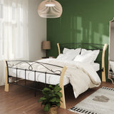 Bed Frame without Mattress Black Metal 120x200 cm 324885