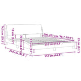 Bed Frame "Dover" Light Grey 152x203 cm Fabric 373288