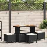 Garden Dining Set Black Poly Rattan 42007922
