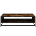 ZNTS Coffee Table Smoked Oak 100x100x30 cm Engineered Wood and Metal 848776