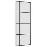 Sliding Door with Hardware Set Black 76x205 cm ESG Glass 3375911