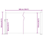 Patio Retractable Side Awning 120x500 cm Red 48391