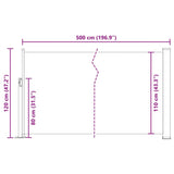 Patio Retractable Side Awning 120x500 cm Red 48391