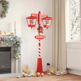 Chirstmas Street Lamp with 2 Lanterns Red 40.5 x 80 x 188 cm 42017509