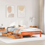 Bed frame without Mattress Wax Brown 150x200 cm King Size Solid Wood Pine 3309037